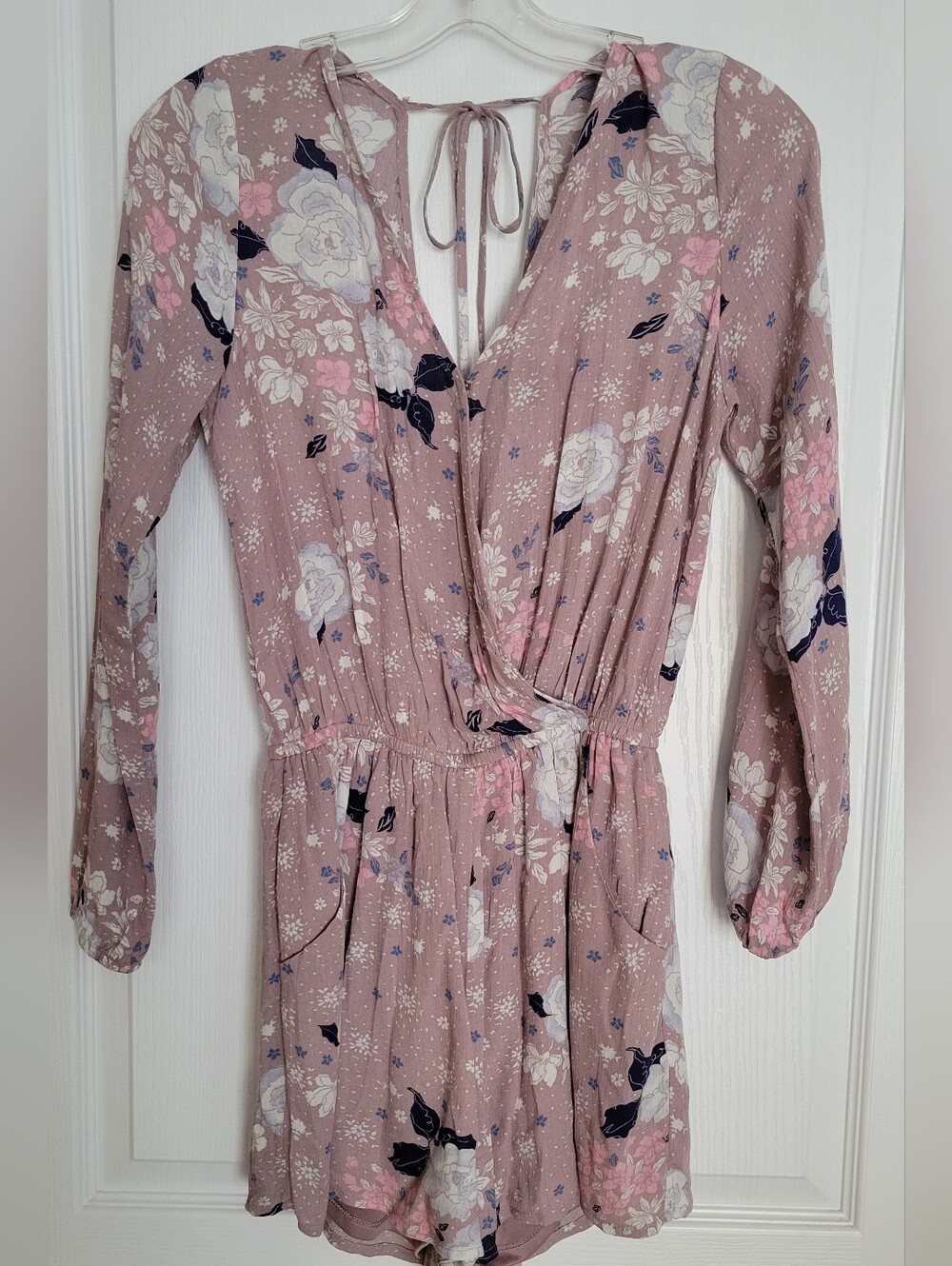 One Clothing Pink Floral Print Romper, Size XS